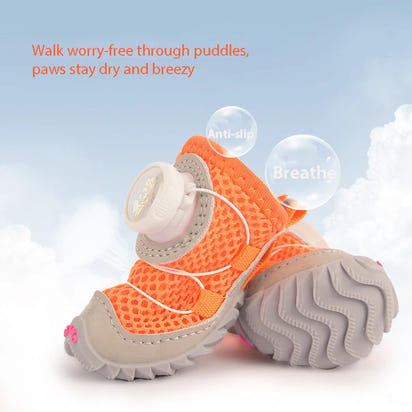Breathable Anti-Slip Dog Shoes with Soft Thin Soles & Twist-Lock Buckle