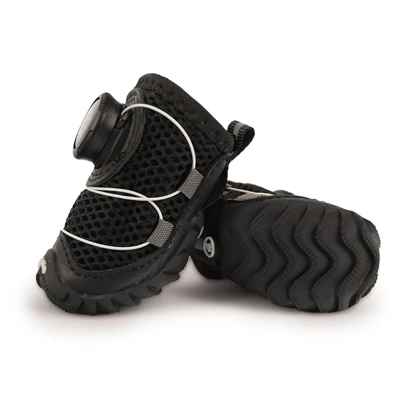 Breathable Anti-Slip Dog Shoes with Soft Thin Soles & Twist-Lock Buckle
